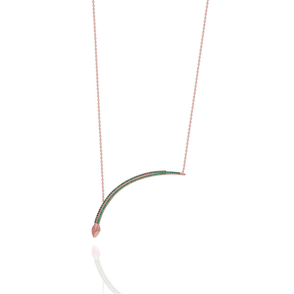 Moon Snake Necklace green