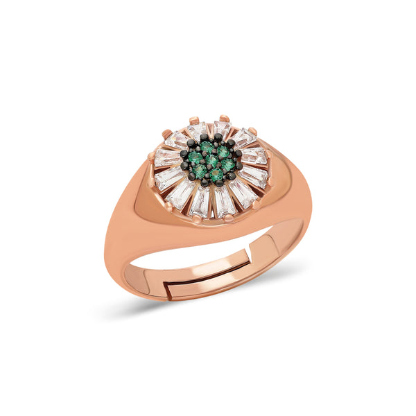 Green flower ring