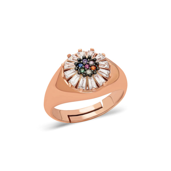 Multicolor flower ring