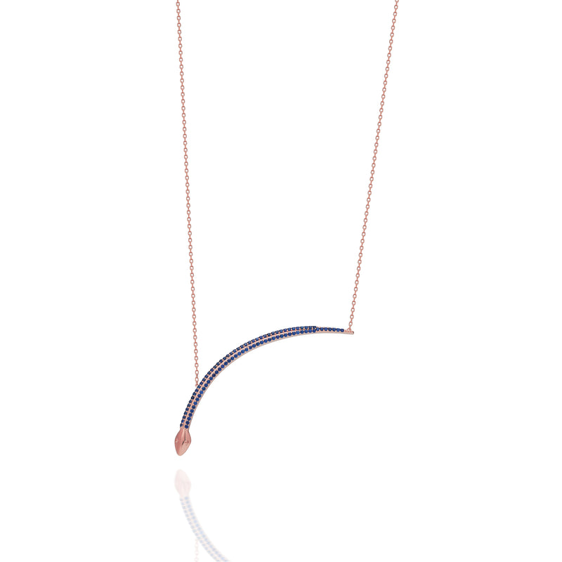 Moon Snake Necklace blue