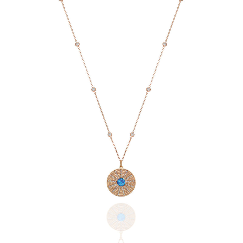 NECKLACE LONG SUN DARK BLUE