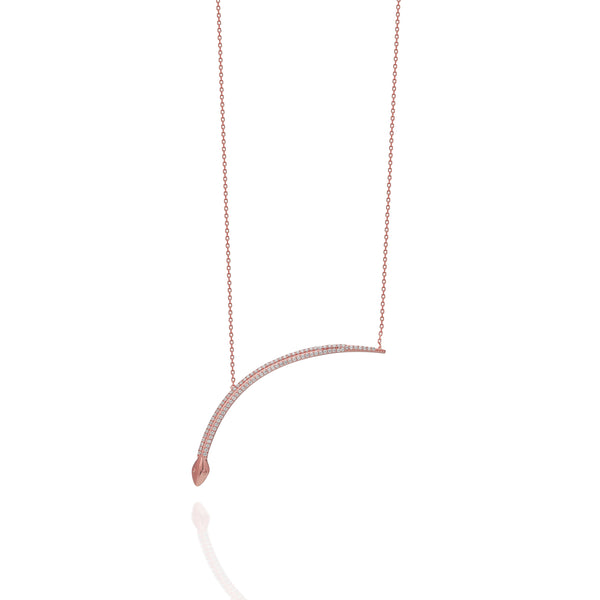Moon Snake Necklace white