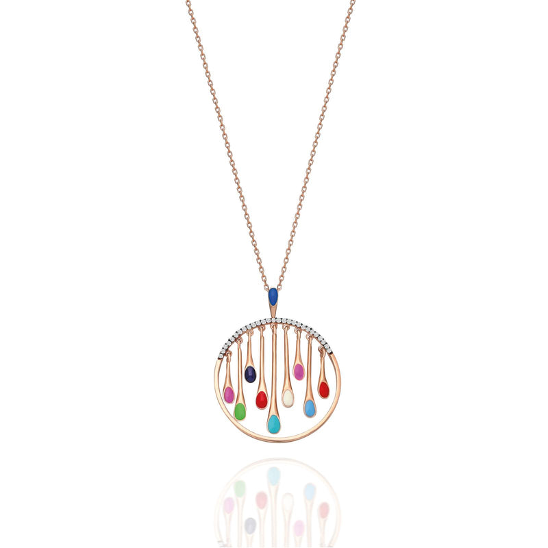 MULTI COLOR WHITE LONG NECKLACE