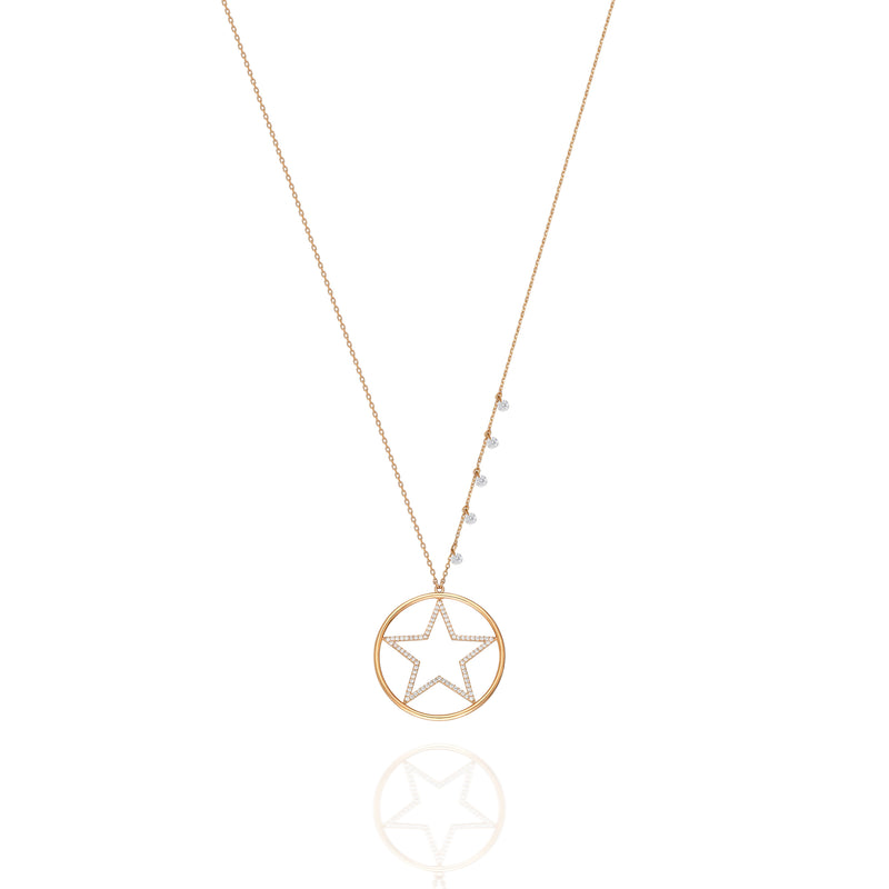 LONG NECKLACE STAR WHITE BIG