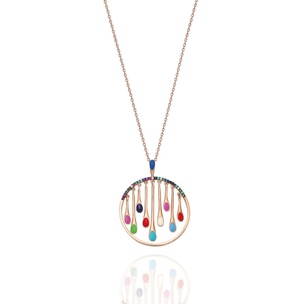 MULTI COLOR MIX LONG NECKLACE